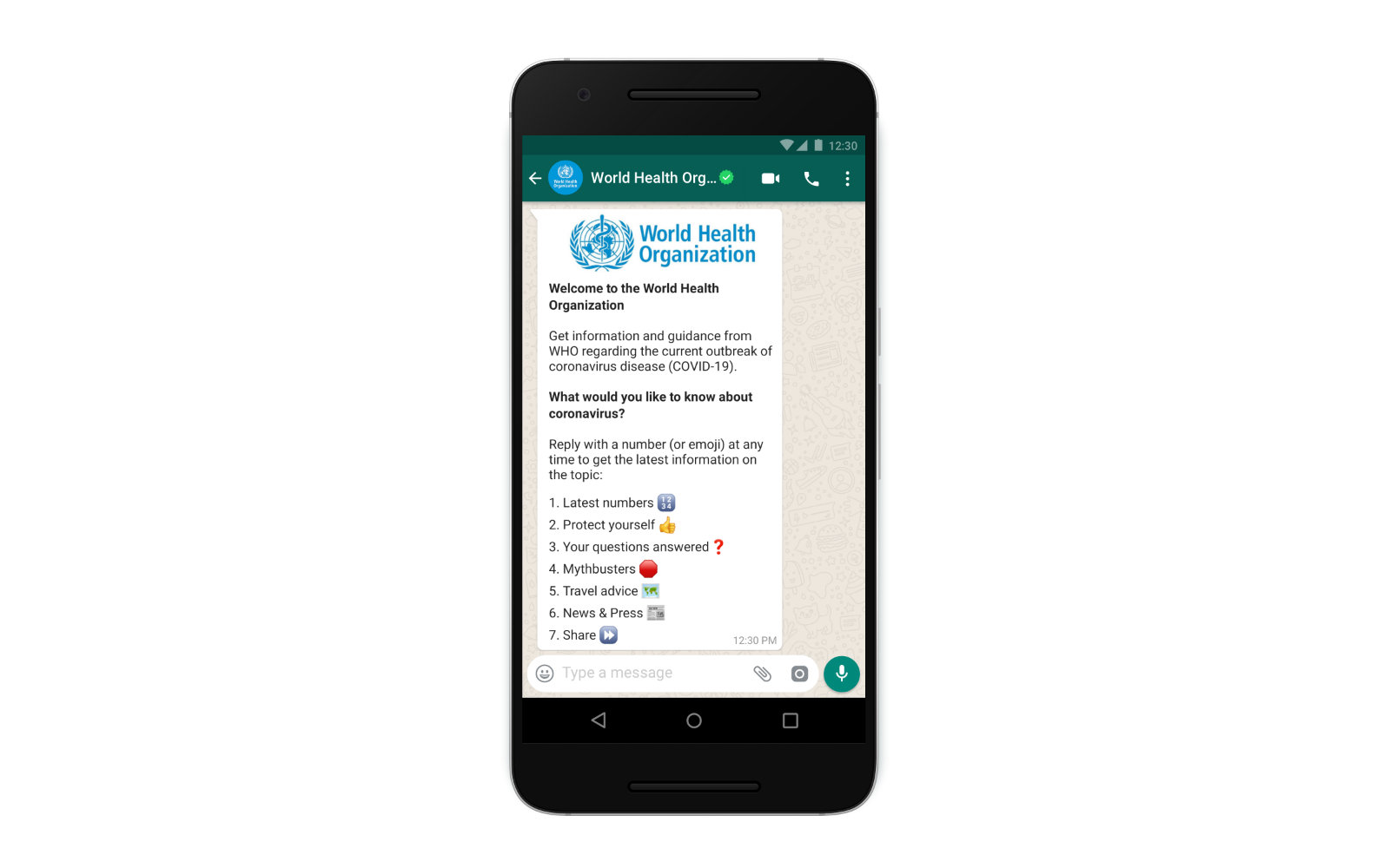 WhatsApp and WHO create a chatbot to share reliable coronavirus info