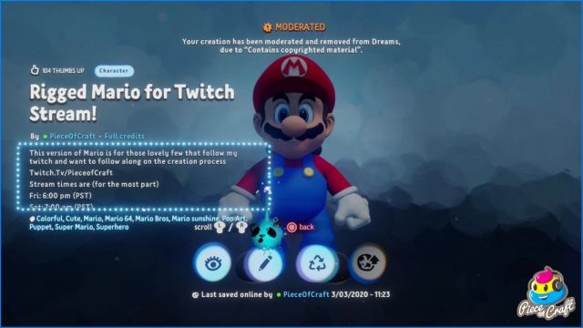‘Dreams’ player forced to remove his fan-made Mario assets